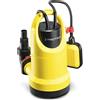 TROTEC Pompa sommersa TWP 7506 E - pompa per acque chiare - portata 1300 l/h, profondità di immersione max. 7 m, dispositivo antiriflusso, IP8X, collegamento semplice del tubo