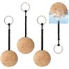 Tunejoy Portachiavi Sughero Galleggiante 53mm Palla di Legno Portachiavi Leggero per Kayak Canoa Barca a Vela Marino Accessori Sport Acquatici 4 Pezzi
