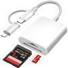 Ticenpe [Certificato Apple MFi] Lettore Schede SD per iPhone iPad, 2 in 2 USB C Lightning Adattatore Schede SD per SD/Micro SD, SD Card Reader per iPhone16 15/Mac/Tablet/Fotocamera