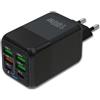 Three Stars Caricatore USB C 150W Multiplo con 6 Porte Rapide QC 3.0 per iPhone + Galaxy + Xiaomi - Caricabatterie USB C e A Certificato CE Compatibile 120W - Colore Nero | 3‑Stars
