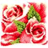VERVACO Kit Latch Hook Cuscino Rosa E BOCCIOLO di Rosa I Kit Gancio di Chiusura Tappeto ca. 40 x 40 cm Set Ricamo Principianti Casa Decorazioni attività Creative Adulti Hobby Gobelin Cuscino