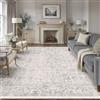 HUGEAR Vintage Tappeto Salotto Grigio Tappeti 240x300cm Soggiorno Antiscivolo Lavabile in Lavatrice Tapette Camera da Letto Sala Ufficio Bambina Bambino Pelo Corto Grande Carpet