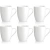 com-four® 6 tazze da caffè in ceramica - tazze da caffè dal design moderno - caffettiera per bevande fredde e calde - tazza con manico bianco - tazza da bere 300 ml (.6x - Bianco fiore)