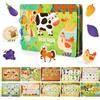 AYESY Montessori Busy Board di Feltro Giochi, Montessori Libro Interattivo per Bambini Bimba Bimbo Valigetta Regalo Pannello Sensoriale Educativo Giochi Libro Tranquillo Set di Libri della Fattoria