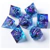 Elifel DnD Dadi Set Dadi D&D 7 Pezzi Occhio del Drago Mobili Bulbo Oculare Resina Gioco Particolari con Bordi Affilati Poliedrici Dadi per Dungeon Draghi Pathfinder RPG DND MTG con Confezione Regalo