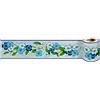 Dostear Bordo decorazione autoadesiva rimovibile per cucina bagno piastrelle adesivo per pareti autoadesiva Fiori Blu 10cm X 240cm