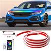 DREAMIZER Luce di Marcia Diurna Universale per Auto 180 cm, Striscia Luminosa per Cofano Auto RGB Impermeabile Luce Multicolore Flessibile Scansione Kit di Avvio Striscia Luminosa per SUV, Camion