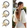 Bottega della Principessa Set da 3 Elastici per Capelli Donna con Placca Dorata-Accessori per Capelli in Metallo Oro-Fermagli per Capelli Eleganti (Oro lucido 12)