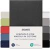 Dreamzie Topper Lenzuolo con Angoli Singolo Cotone 180x200 cm - 200x200 cm, Altezza Materasso fino a 15 cm- Lenzuolo con Angoli Nero - Certificato senza Prodotti Chimici (Oeko TEX)