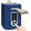 Highttoy Salvadanaio Elettronico con Touchscreen e Impronta Digitale, Giochi Bambini 3-12 Anni, Cassaforte Salvadanaio Bancomat per Bambini, Blu
