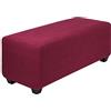 PiccoCasa Copridivano elasticizzato per poggiapiedi rettangolare, fondo elastico, tessuto jacquard a quadretti, ambra, taglia XL, bordeaux