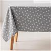 GAMUSI Tovaglia antimacchia tavolo quadrato piccoli punti tinta unita jacquard impermeabile 140 x 140 cm, tessuto al tatto, colore grigio chiaro