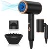 UKLISS Asciugacapelli Phon Capelli da Viaggio Ionico 2400W Phon Capelli con Diffusore Anticrespo Asciugacapelli Professionali Pieghevole Viaggio, 3 Impostazioni di Temperatura, Nero/Oro