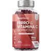 WeightWorld Integratore Ferro e Vitamina C, 38mg di Ferro Integratore, Scorta 2 Mesi | 120 Caramelle Gommose Vegane, Fumarato Ferroso con Vitamina C (Acido L-Ascorbico), Gusto Naturale di Pesca, Senza Glutine