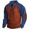 Meaunzyl Felpa Uomo Senza Cappuccio Offerta Felpe da Lavoro Felpa Pile Uomo con Bottoni Pullover Top Maniche Lunghe Maglia Sweatshirt Vintage Moda Termica Maglie Invernale Sportivi Maglione Abbigliamento