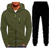 Meaunzyl Tuta Da Uomo Completa Felpa Con Zip E Cappuccio Moda Completo Uomo Elegante Felpa Con Cappuccio In Plie E Pantaloni Uomo Track Suit Tuta In Cotone Training Fitness Con Cappuccio