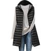 Generic Piumino da donna, imbottito, con cerniera, invernale, caldo, trapuntato, leggero, senza maniche, impermeabile, con cappuccio, 0 nero., M