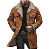 Meaunzyl Giubbotto Invernale Uomo Giacca Vintage in Pelle Scamosciata Colletto rovesciato Giubbino Giacchetto Foderata in Pile Caldo Lavoro Cappotto Con Bottone e Tasche Manica Lunga Sherpa Termica Morbido