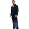 Viterbo Biancheria Giacca da Camera Uomo Invernale in Morbido Micropile LMW00326 (Navy, L)