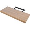 Etrexonline Mensole da Muro Colore Rovere Bianco 60x25x4cm, Mensole da Parete in Legno con Fissaggio Invisibile