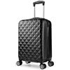 EGLEMTEK Trolley da Cabina Bagaglio a Mano Budapest 20, Capienza 40 Litri, 55 x 34 x 20cm,Ideale a bordo di EasyJet Ryanair Alitalia Meridiana WizzAir, Trolley in ABS e Policarbonato (Nero)