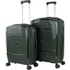 ITACA - Set valigie - Set Valigie Rigide Offerte. Valigia Grande Rigida, Valigia Media Rigida e Bagaglio a Mano. Set di Valigie con Lucchetto Combinazione TSA, Verde