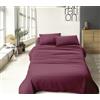 IlGruppone Il Gruppone Passione Casa Set Lenzuola 100% Cotone Di Flanella Completo Letto Made In Italy Anti-Pilling Tinta Unita Lenzuolo Sopra Sotto Federe (Francese, Bordeaux)