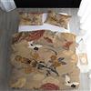 WQIZXCW Parure Copripiumino Una Piazza e Mezza Giappone, Set di Biancheria da Letto Fiori Gru Nuvole in Microfibra, 3 Pezzi, 1 Copri Piumino 200x200 cm e 2 Federe 50x80 cm