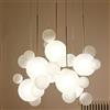 HerfsT Lampadario a bolle in vetro globo di metà secolo moderno a 3 luci lampada a sospensione in vetro smerigliato a forma di palla sala da pranzo lampada a grappolo luci a sospensione con paralume in vetr