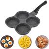 HERCHR Padella per Frittata a 4 Fori, Padella per uova in Alluminio antiaderente, Padelle in Alluminio per Burger, Padella Per Pancake Antiaderente Per Piano Cottura a Induzione, Fornello a Gas