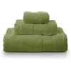 Passione per le tele Set Asciugamani in Spugna 3 pezzi Tris Bagno Viso 60x110 Ospite 40x60 Telo Doccia 100x150 in Cotone 100% Spugna 600 gr/mq (FASCIA verde)