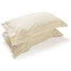 PARAMAISON Coppia Federe Cuscino Letto con Volant, Morbide Traspiranti, Set 2 Copricuscini Cotone 100% a Sacchetto, Tinta Unita | 52x82 cm Bianco