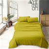 IlGruppone Il Gruppone Passione Casa Completo Letto Matrimoniale a Tinta Unita Set Lenzuola Prodotto Italiano 100% Cotone - Giallo - Matrimoniale