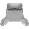 Guniata Copertura per cuscino in pelliccia sintetica da lettura, con braccia, comoda e soffice, per la schiena, per letto (grigio)