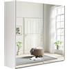 Composad | Armadio della Linea SYSTEMA, Armadio a 2 Ante Scorrevoli con Ante a Specchio, Camera da letto, (LxAxP) 250x223x67 cm, Colore Bianco, Made in Italy
