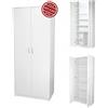 Home Collective Armadio Armadio multiuso con serranda SOFT CLOSE Scaffale bianco 74 cm di larghezza 180 cm di altezza con quattro ripiani, schedario Armadio per la casa Organizzatore di armadi in legno