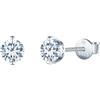 INFINIONLY Orecchini di diamanti da donna: orecchini in argento 925 con 1 carati moissanite - colore D chiarezza VVS1 5 mm diamanti rotondi con certificato GRA - gioielli da sposa da feste