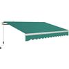 Outsunny Tenda da Sole 4x2.5m a Bracci Estensibili per Esterno Avvolgibile a Manovella, Copertura Impermeabile, Metallo e Alluminio, Verde Scuro