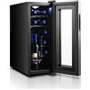 MOLVUS Termostato elettronico per 12 bottiglie di vino, funzionamento silenzioso, frigorifero termoelettrico autoportante piccolo refrigeratore per vino - pannello touch digitale