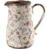 Ma Maison Caraffa in Ceramica con Decori Beige Stile Shabby Chic 17x12x18,5 cm Ideale per Acqua Vino e Bevande - Pratica e Funzionale per Ogni Ambiente Domestico Per Tutte le Occasioni