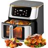 EagerMinds Friggitrice ad aria calda 10 l, 1500 W, mini forno con touch screen a LED, 8 funzioni, finestra visibile, friggitrice ad aria calda senza olio, friggitrice elettrica multifunzionale, friggitrice ad