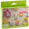 Decora 0255233 Set Decorativo Pasqua, 2 Tagliapasta Coniglio Bunny E Uovo e 4 Stencil decorativi, ideali per creare biscotti decorati tridimensionali, Made in Italy, Confezione da 6 pezzi.