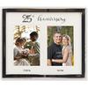 Lawrence Frames - Cornice portafoto doppia, in metallo con perline argentate, per 25° anniversario, 10 x 15 cm, colore: