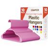 Campior Grucce in plastica rosa, confezione da 10 grucce resistenti, salvaspazio, antiscivolo, resistenti e leggere, in polipropilene per vestiti