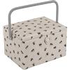 Hobby Gift Scatola Grande per Cucito con Manico - Cestino Porta Cucito in Cotone con Scomparti per Strumenti e Accessori Creativi - 23,5 x 31 x 20 cm, Api
