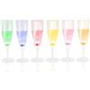 HERCHR Confezione da 6 Calici Da Champagne Luminosi, Calici Da Champagne a LED Con Luce Attivata Da Acqua E Liquidi, Coppe Da Vino Da Cocktail Luminosi a LED, Plastico Bicchieri per bere Illuminati