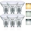 NICEOO GU10 6W Lampadina LED Sostituzione 70W Incandescenza, 3 Modalità Temperatura Colori Bianco Caldo/Neutro/Freddo, 640lm Non Dimmerabile PAR16 faretti led, Angolo a Fascio 120°, CA 230V, 6 Pezzi