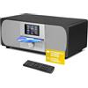 LEMEGA Lettore CD con radio DAB | Sistema HIFI | DAB+, Radio Bluetooth, Radio FM | Potente impianto stereo | Armadio acustico in legno | Lettore CD con altoparlanti 100W | 40 preset, jack per cuffie | Lemega