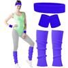 Carnavalife Costume anni '80 Donna Adulto con Fascia per Capelli+Braccialetti+Scaldamuscoli Colore Neon Gym, Accessori Anni 80, Fasce Nastri Sportivi 80S