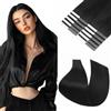 Benehair 40cm Extension Biadesive Capelli Veri Remy Virgin Hair Extension Capelli Veri Naturali 50g Extension Biadesivo, Nero